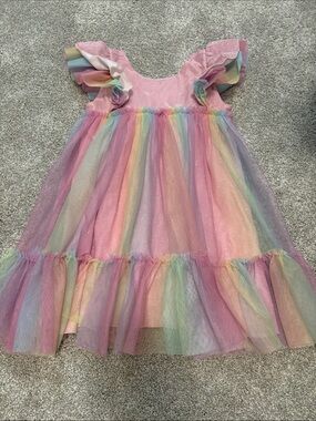 American Girl Bitty Baby girls rainbow tulle dress 4T